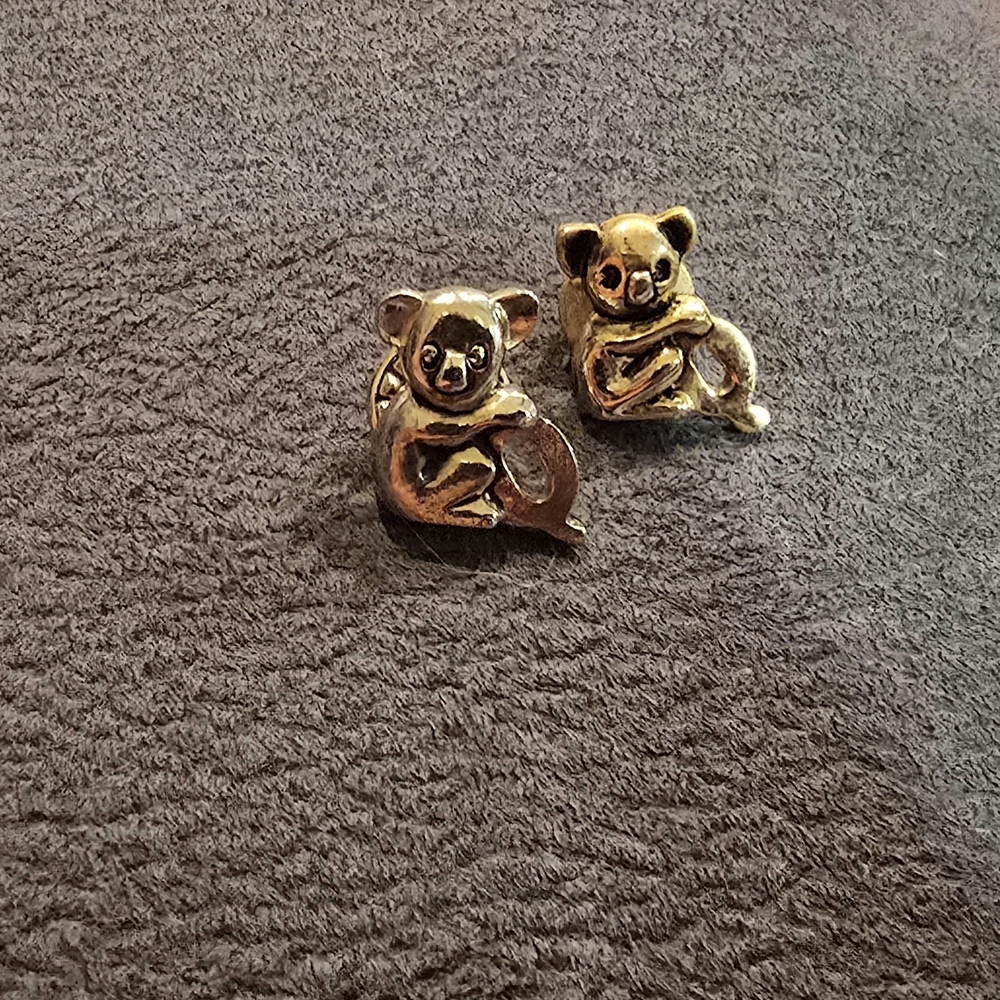 Gold Koala Brooch Set